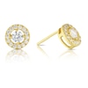 Thumbnail Image 0 of Sterling Silver & 18ct Gold Plated Vermeil Cubic Zirconia Circle Halo Stud Earrings