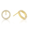 Thumbnail Image 0 of Sterling Silver & 18ct Gold Plated Vermeil Cubic Zirconia Open Circle Stud Earrings