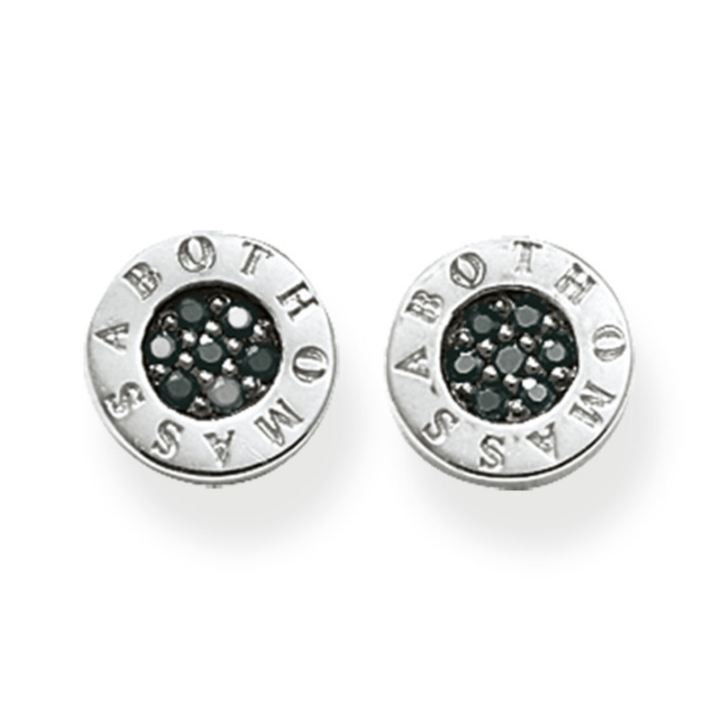 Thomas Sabo Ladies' Sterling Silver Black Cubic Zirconia Ear Studs