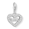 Thumbnail Image 0 of Thomas Sabo Ladies' Sterling Silver Cubic Zirconia Sister Heart Charm Pendant
