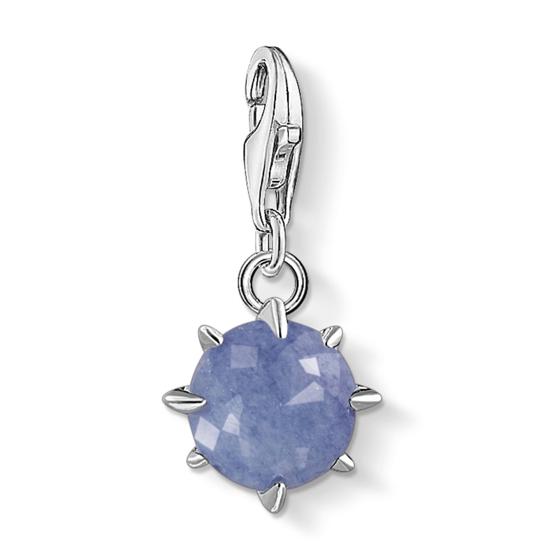 Main Image 1 of Thomas Sabo Ladies' Sterling Silver Dumortierite Cubic Zirconia Charm Pendant Birth Stone December