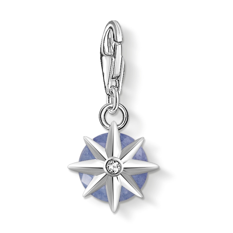 Main Image 2 of Thomas Sabo Ladies' Sterling Silver Dumortierite Cubic Zirconia Charm Pendant Birth Stone December