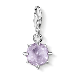 Thomas Sabo Ladies' Sterling Silver Amethyst Cubic Zirconia Charm Pendant Birth Stone June