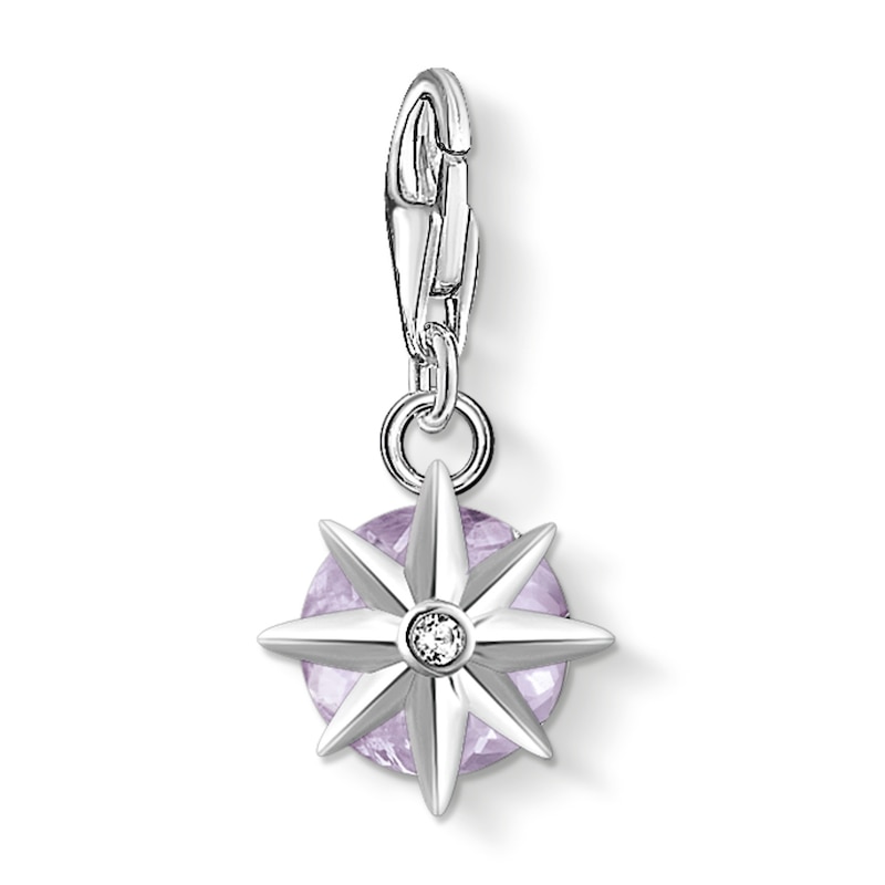 Main Image 2 of Thomas Sabo Ladies' Sterling Silver Amethyst Cubic Zirconia Charm Pendant Birth Stone June