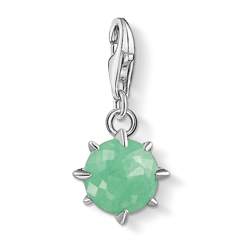 Main Image 1 of Thomas Sabo Ladies' Sterling Silver Aventurine Cubic Zirconia Charm Pendant Birth Stone May