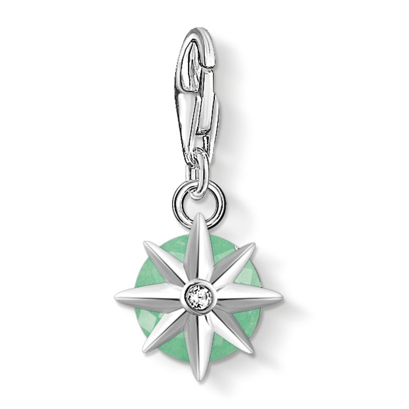 Main Image 2 of Thomas Sabo Ladies' Sterling Silver Aventurine Cubic Zirconia Charm Pendant Birth Stone May