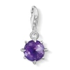 Thumbnail Image 1 of Thomas Sabo Ladies' Sterling Silver Amethyst Cubic Zirconia Charm Pendant Birth Stone February