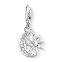 Thomas Sabo Ladies' Sterling Silver Cubic Zirconia Charm Pendant Star & Moon