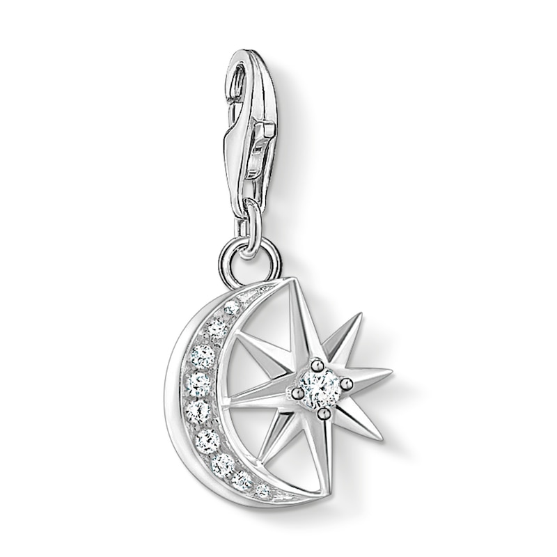 Main Image 1 of Thomas Sabo Ladies' Sterling Silver Cubic Zirconia Charm Pendant Star & Moon