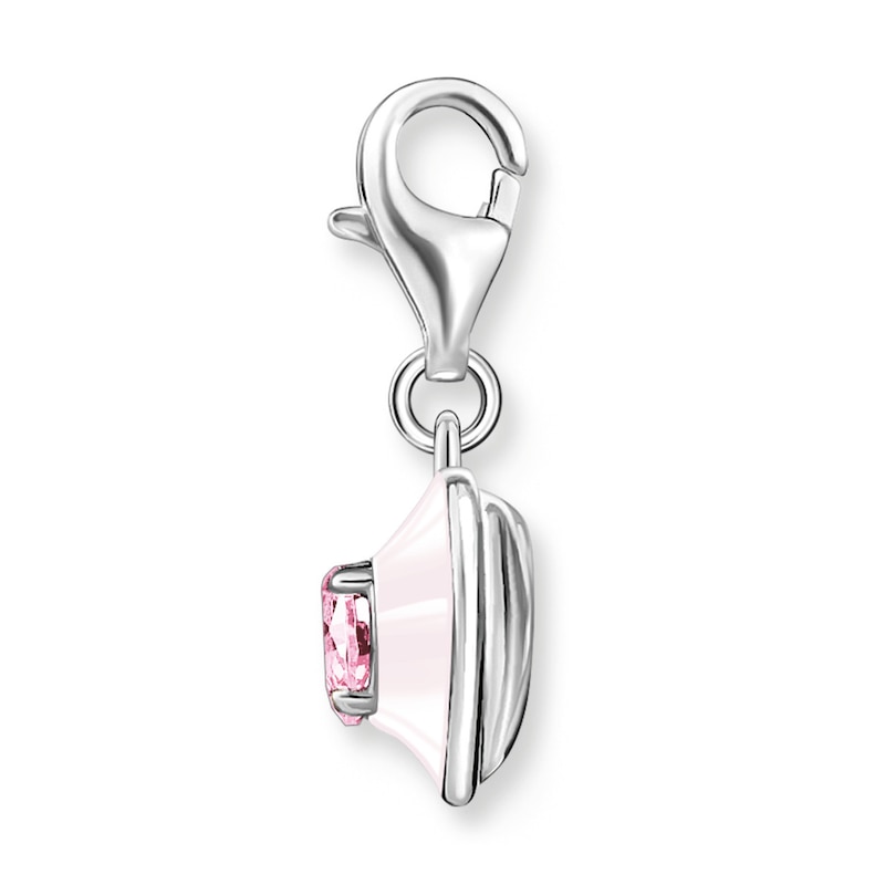 Thomas Sabo Ladies' Sterling Silver Pink Cubic Zirconia Heart Charm Pendant