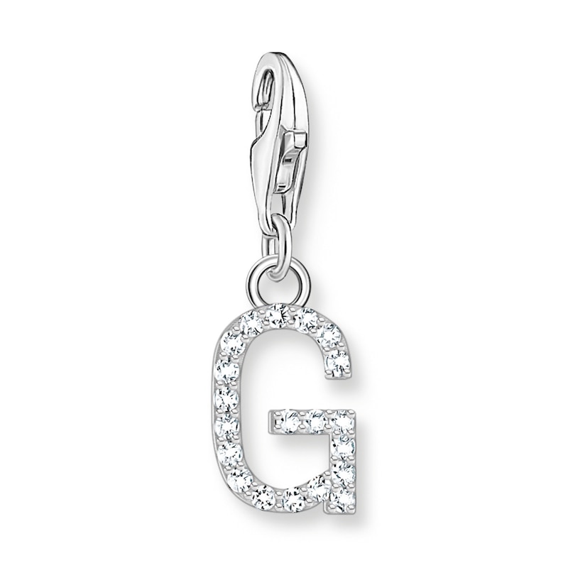 Thomas Sabo Ladies' Sterling Silver Cubic Zirconia Charm Pendant Letter G