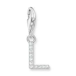 Thomas Sabo Ladies' Sterling Silver Cubic Zirconia Charm Pendant Letter L