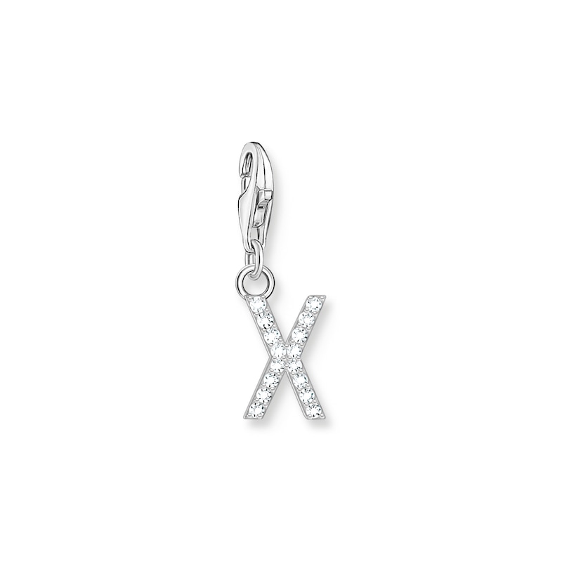 Main Image 1 of Thomas Sabo Ladies' Sterling Silver Cubic Zirconia Charm Pendant Letter X