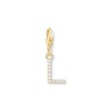 Thumbnail Image 1 of Thomas Sabo Ladies' 18ct Gold Plated Sterling Silver Cubic Zirconia Charm Pendant Letter L