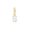 Thumbnail Image 1 of Thomas Sabo Ladies' 18ct Gold Plated Sterling Silver Cubic Zirconia Charm Pendant Letter S