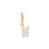 Thumbnail Image 0 of Thomas Sabo Ladies' 18ct Gold Plated Sterling Silver Cubic Zirconia Charm Pendant Letter W