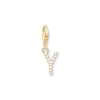 Thumbnail Image 0 of Thomas Sabo Ladies' 18ct Gold Plated Sterling Silver Cubic Zirconia Charm Pendant Letter Y
