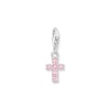 Thumbnail Image 0 of Thomas Sabo Ladies' Sterling Silver Pink Cubic Zirconia Cross Charm Pendant