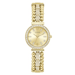 Guess Gala Ladies' Gold Tone Beaded Half Bangle Bracelet Watch