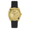 Thumbnail Image 1 of Guess Cubed Ladies' Gold Tone Patterned Dial Black Silicone Strap Watch