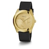 Thumbnail Image 4 of Guess Cubed Ladies' Gold Tone Patterned Dial Black Silicone Strap Watch