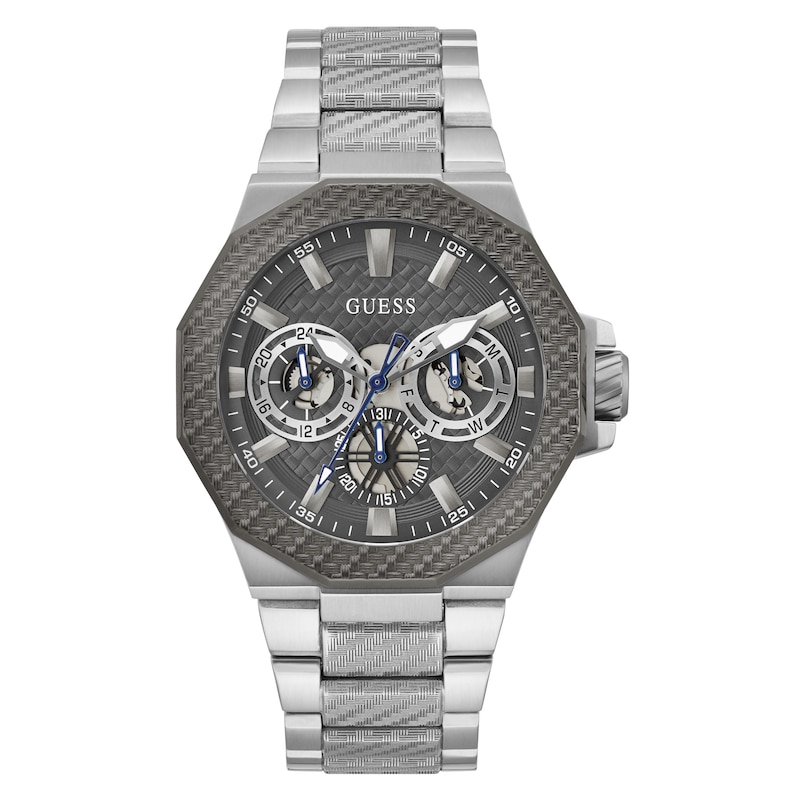 Guess Indy Men's Grey Tone Stainless Steel Bracelet Watch