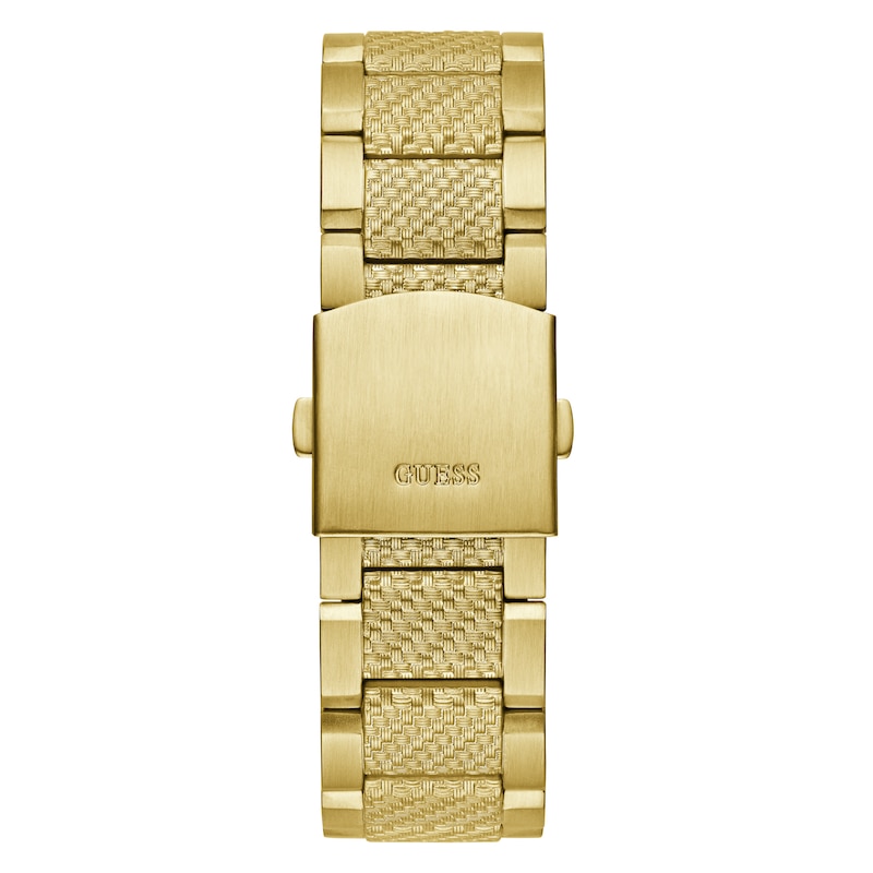 Guess Indy Men's Gold Tone Stainless Steel Bracelet Watch | H.Samuel