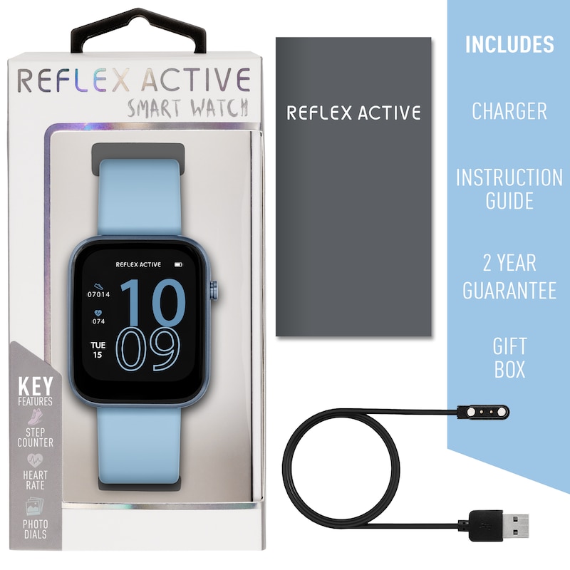 Main Image 7 of Reflex Active Series 12 Ladies' Denim Blue Silicone Strap Smart Watch