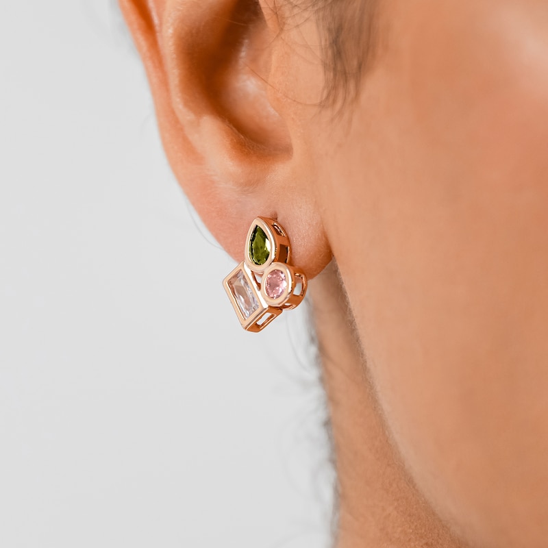 Main Image 2 of Radley Ladies' Tulip Street 18ct Rose Gold Plated Multi Shaped Czech Stone Earrings