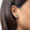 Thumbnail Image 1 of Radley Ladies' Dukes Place 18ct Gold Plated Round Disc & Green Malachite Coloured Resin Jumping Dog Earring Set