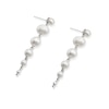 Thumbnail Image 1 of Emmy London Platinum Plated Sterling Silver Pearl Long Graduated Drop Earrings