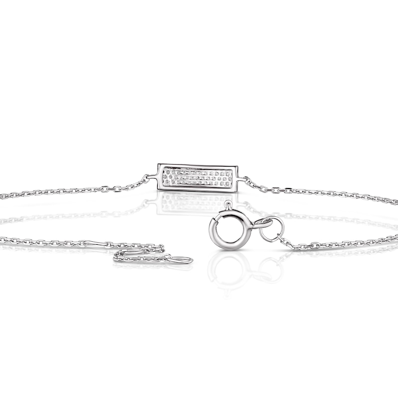 Main Image 3 of Sterling Silver Diamond Chain ID Bracelet