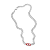 Thumbnail Image 2 of Diesel Men's Red Enamel Logo Pendant Chunky Curb Chain Stainless Steel Necklace