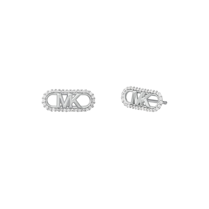 Michael Kors Ladies' MK Cubic Zirconia Stainless Steel Stud Earrings