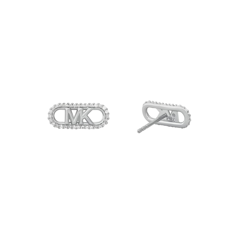 Michael Kors Ladies' MK Cubic Zirconia Stainless Steel Stud Earrings