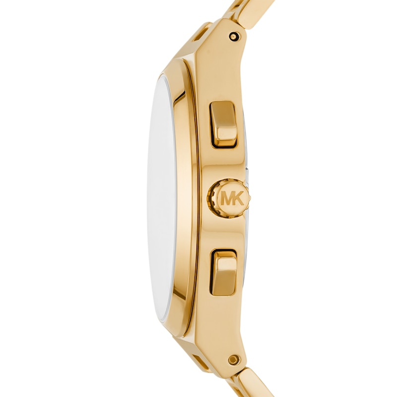 Michael Kors Lennox Men's White Chronograph Dial Gold Tone Stainless Steel Bracelet Watch