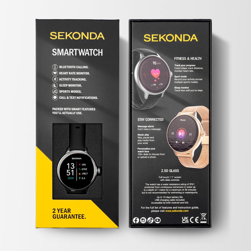 Sekonda Connect Ladies' Black Silicone Strap Smart Watch