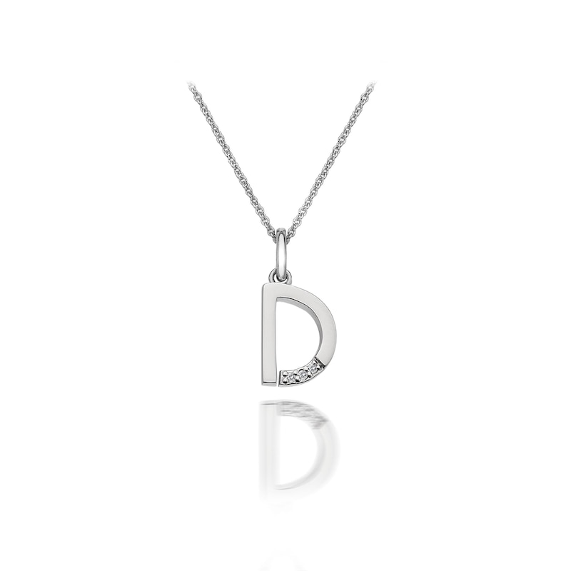 Hot Diamonds Sterling Silver Diamond Set Micro 'D' Pendant Necklace