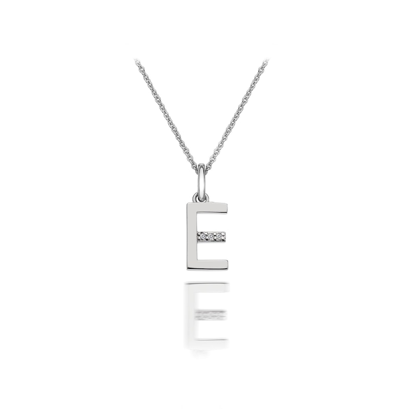Hot Diamonds Sterling Silver Diamond Set Micro 'E' Pendant Necklace