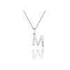 Thumbnail Image 0 of Hot Diamonds Sterling Silver Diamond Set Micro 'M' Pendant Necklace