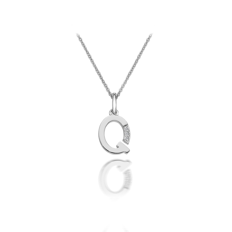 Hot Diamonds Sterling Silver Diamond Set Micro 'Q' Pendant Necklace
