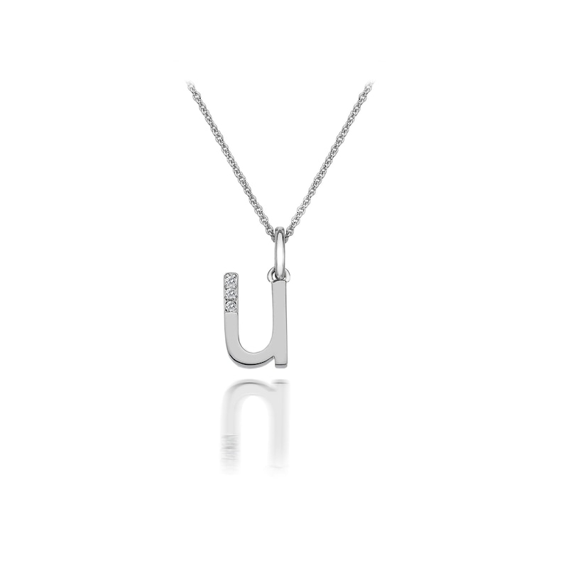 Hot Diamonds Sterling Silver Diamond Set Micro 'U' Pendant Necklace
