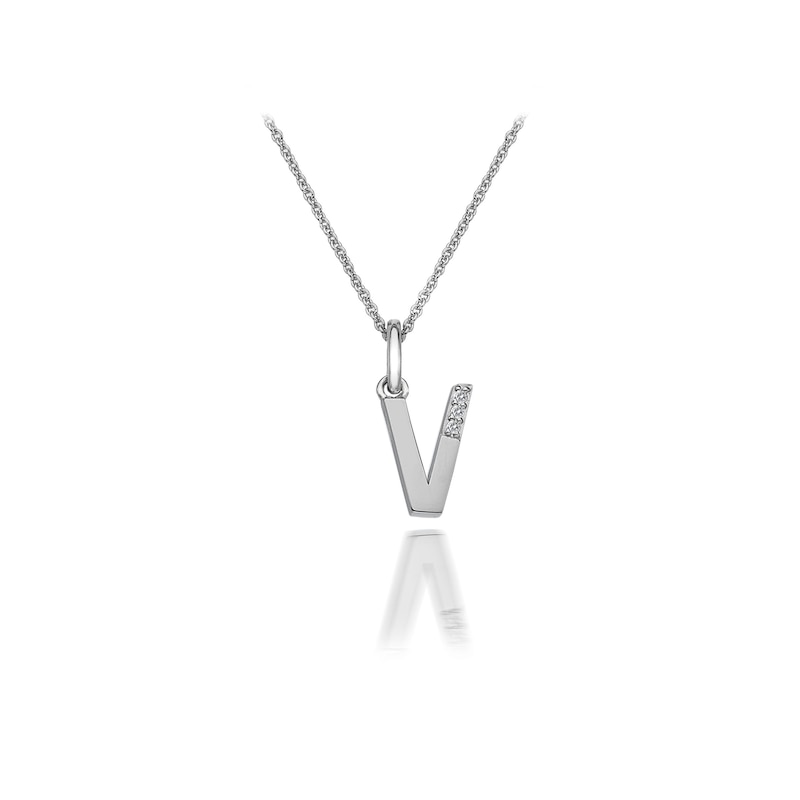Hot Diamonds Sterling Silver Diamond Set Micro 'V' Pendant Necklace