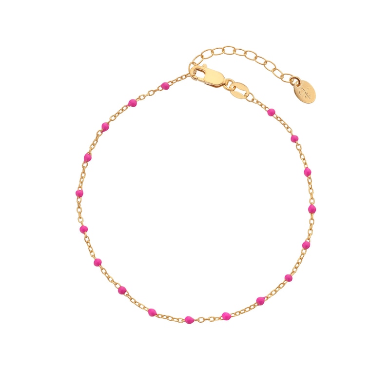 Main Image 1 of Hot Diamonds X Jac Jossa 18ct Yellow Gold Plated Pink Ocean Bracelet