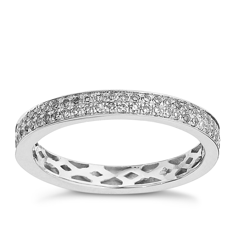 Main Image 1 of 9ct White Gold Half Carat Diamond Eternity Ring