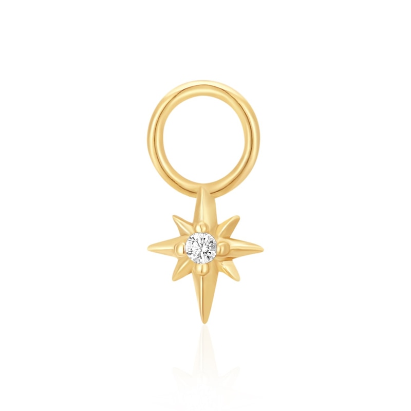 Ania Haie Sterling Silver Gold Plated Cubic Zirconia Star Earring Charm