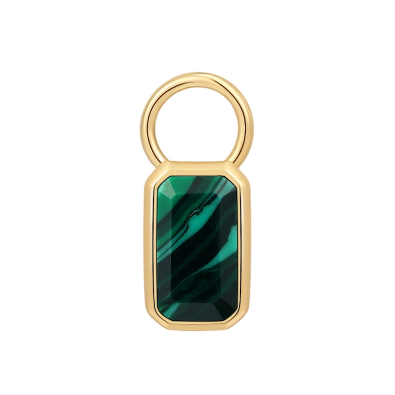 Anie Haie Sterling Silver Gold Plated Malachite Earring Charm