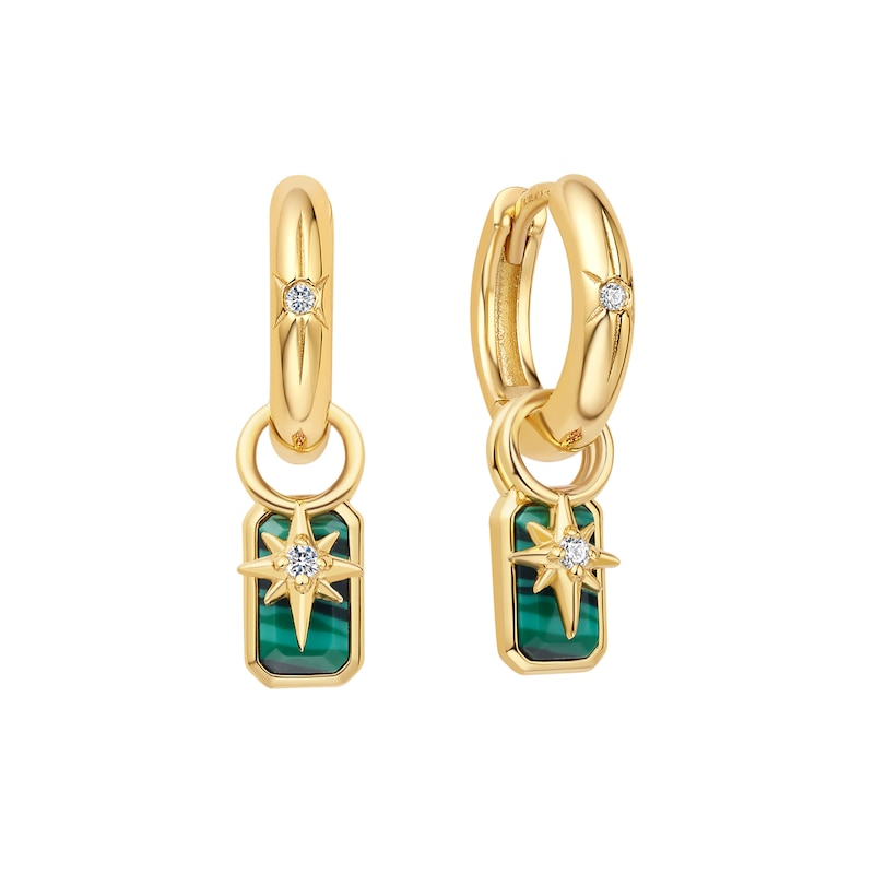 Anie Haie Sterling Silver Gold Plated Malachite Earring Charm