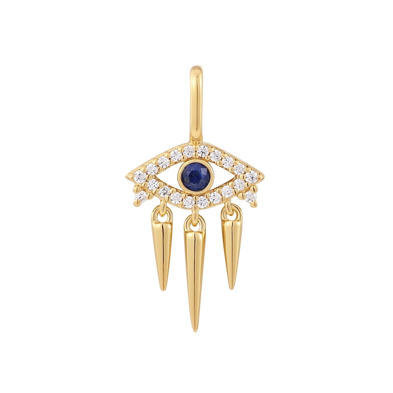 Ania Haie Sterling Silver Gold Plated Cubic Zirconia Evil Eye Charm