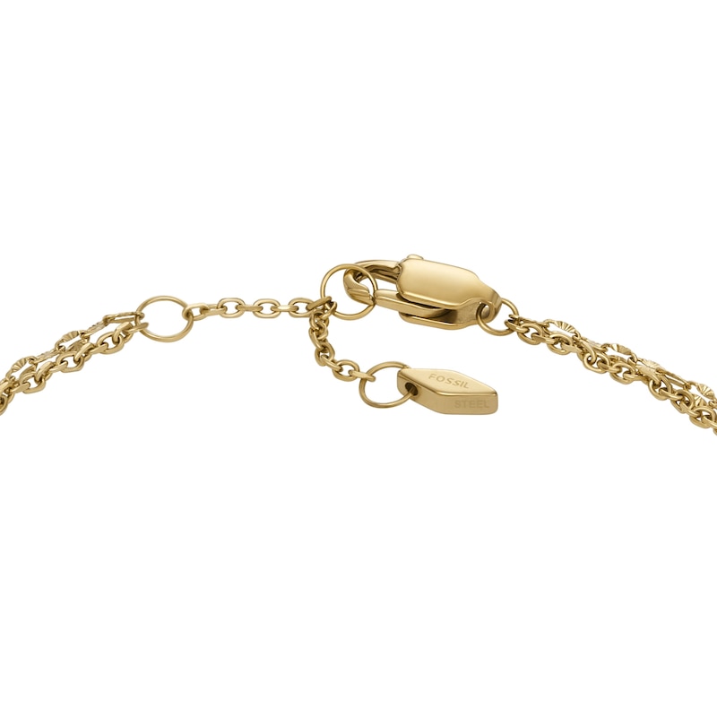 Fossil Sadie Ladies' Sparkle Gold-Tone Chain Bracelet